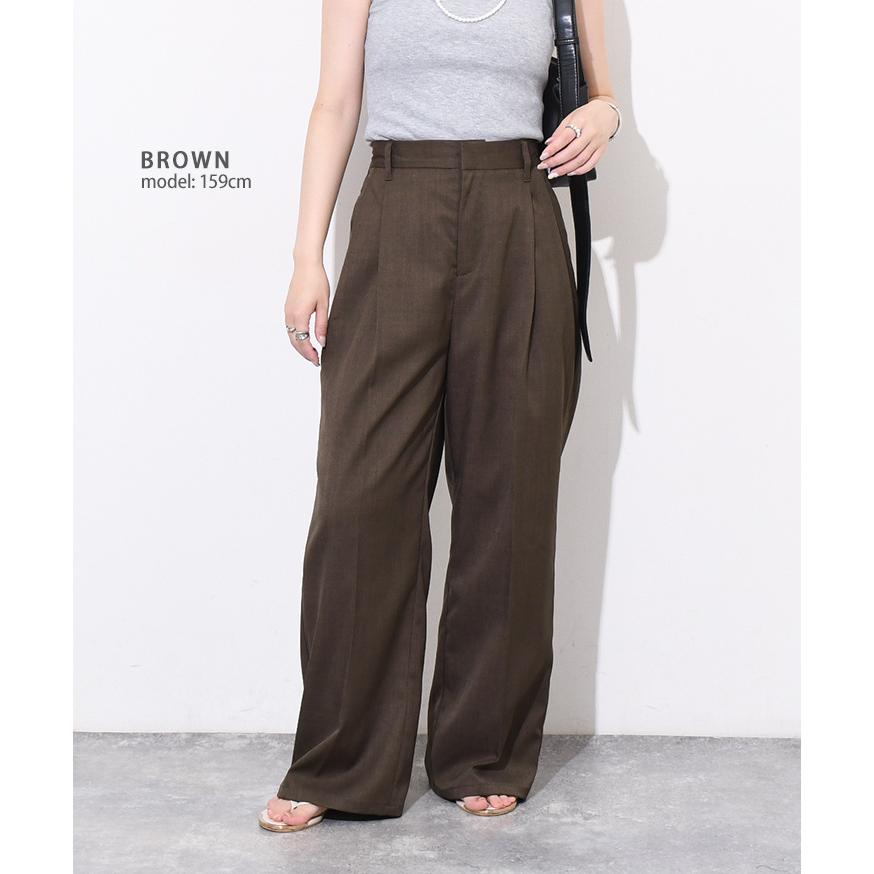 ストレートパンツ レディース スラックス ウエストゴム ボトムス ズボン きれいめ オフィス 仕事 春 夏 秋 冬 ポケット センタープレス | ブランド登録なし | 02