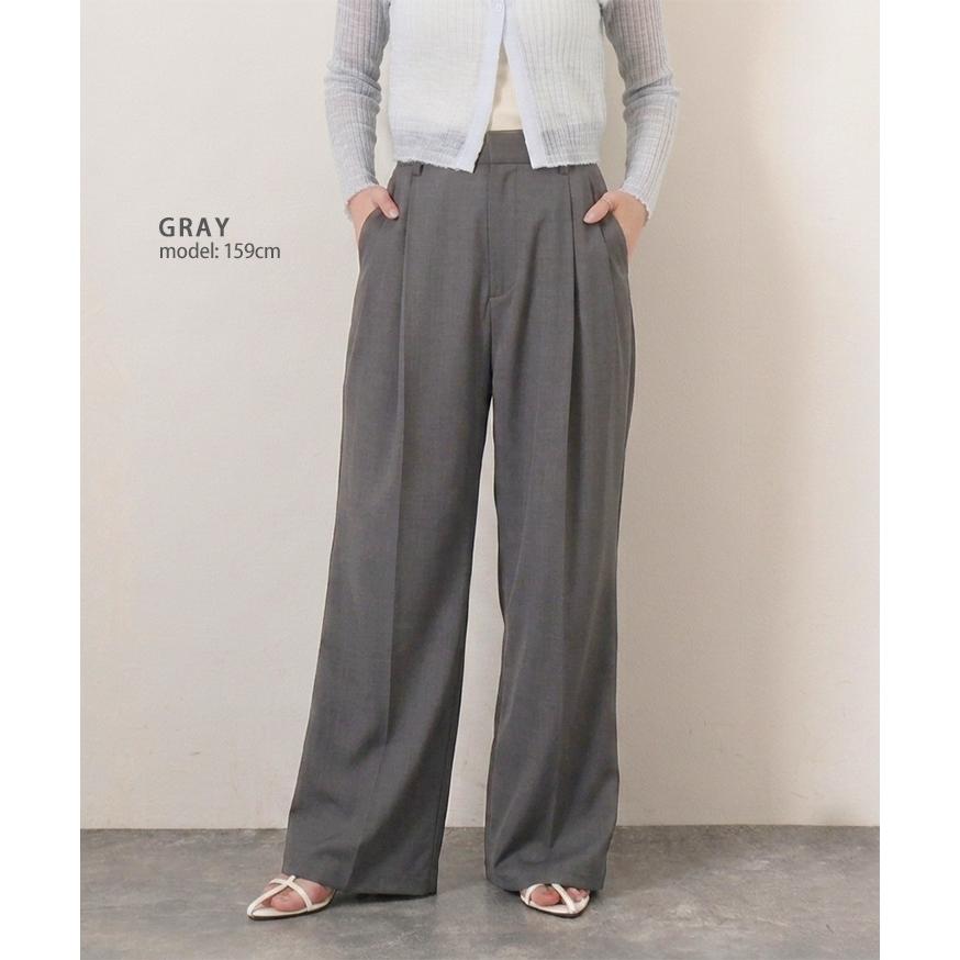 ストレートパンツ レディース スラックス ウエストゴム ボトムス ズボン きれいめ オフィス 仕事 春 夏 秋 冬 ポケット センタープレス | ブランド登録なし | 05