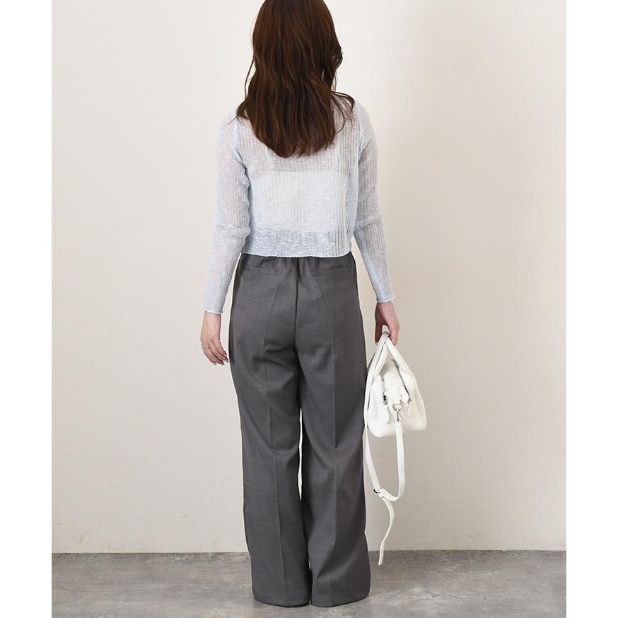 ストレートパンツ レディース スラックス ウエストゴム ボトムス ズボン きれいめ オフィス 仕事 春 夏 秋 冬 ポケット センタープレス | ブランド登録なし | 07