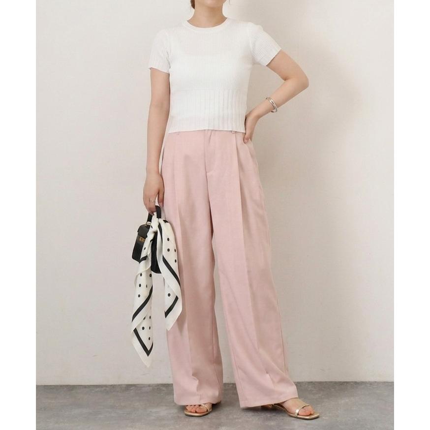 ストレートパンツ レディース スラックス ウエストゴム ボトムス ズボン きれいめ オフィス 仕事 春 夏 秋 冬 ポケット センタープレス | ブランド登録なし | 09