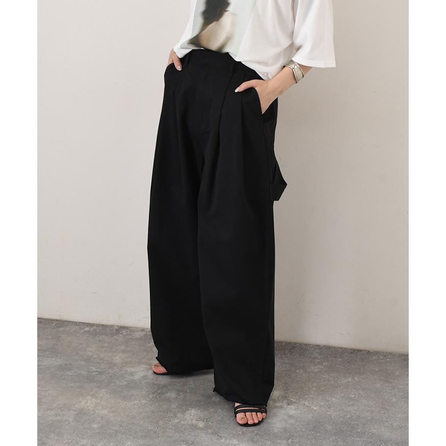 ペインターパンツ ワイドパンツ レディース 春 夏 秋 薄手 大きいサイズ 高身長 バレルレッグ カーブパンツ ツイル フリンジ ボトムス | ブランド登録なし | 08