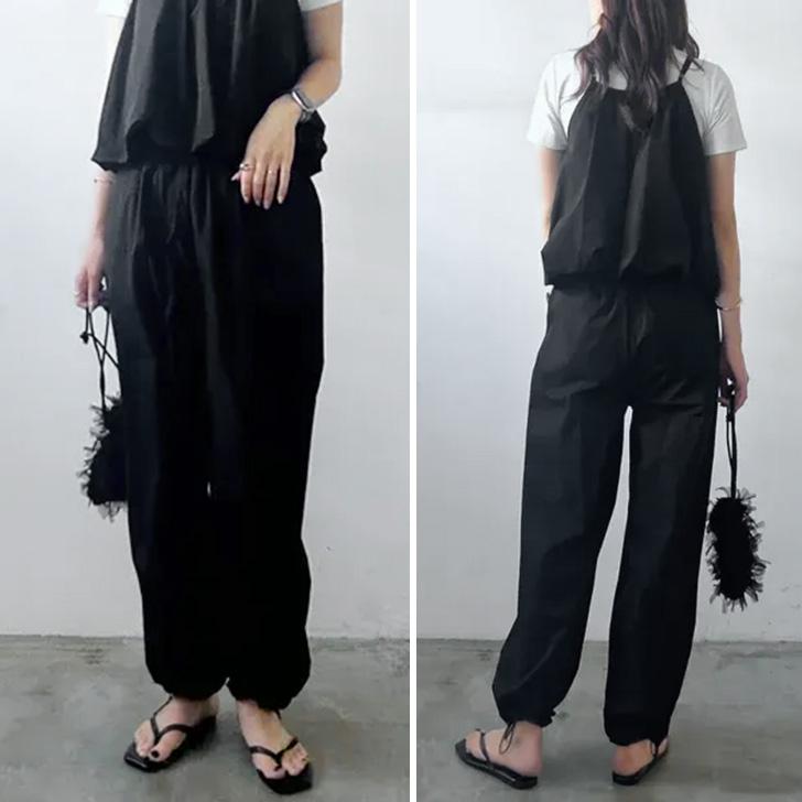 ワイドパンツ レディース 春 秋 薄手 ジョガーパンツ ゆったり ウエストゴム 撥水 ボトムス 2way 高身長 センタープレス きれいめ | ブランド登録なし | 11