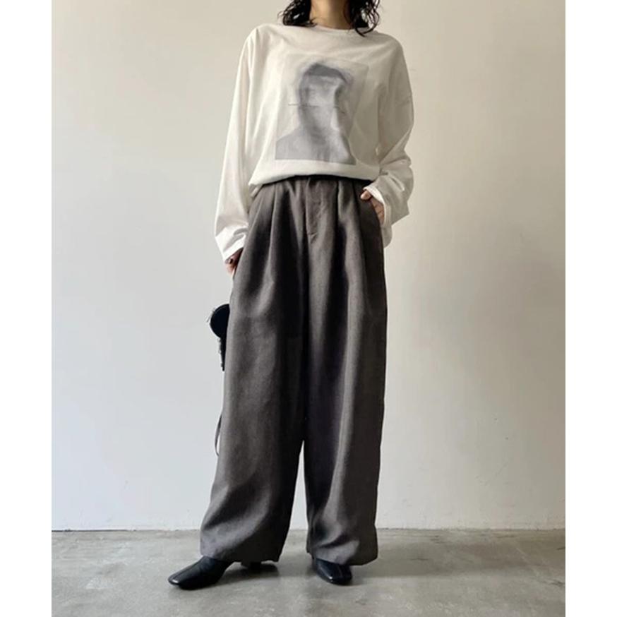 ワイドパンツ レディース 春 夏 秋 リネン風 きれいめ 薄手 ウエストゴム ハイウエスト ボトムス ズボン おしゃれ カジュアル ポケット | ブランド登録なし | 07
