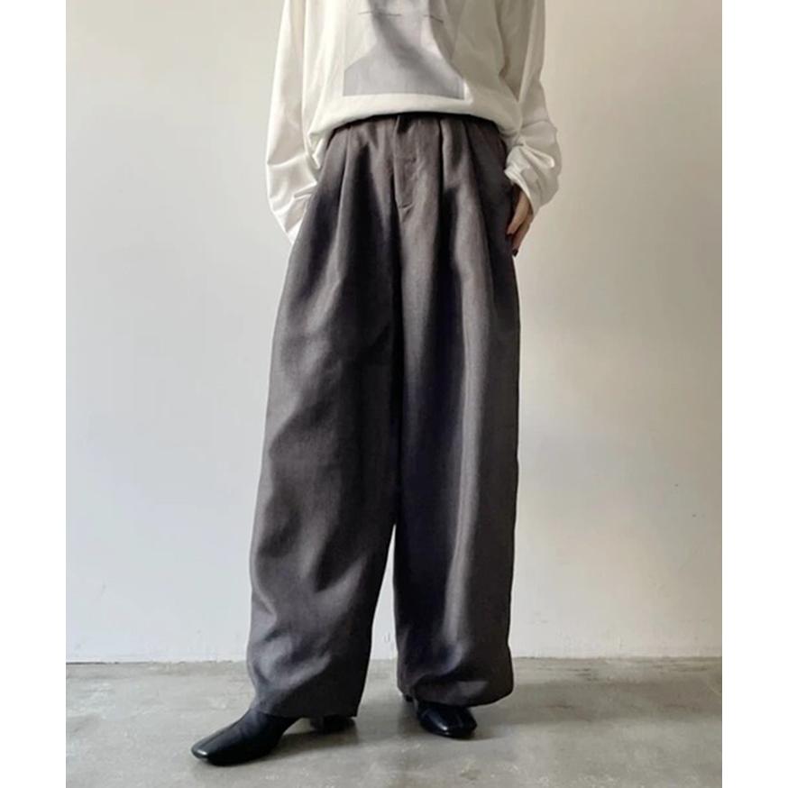ワイドパンツ レディース 春 夏 秋 リネン風 きれいめ 薄手 ウエストゴム ハイウエスト ボトムス ズボン おしゃれ カジュアル ポケット | ブランド登録なし | 08