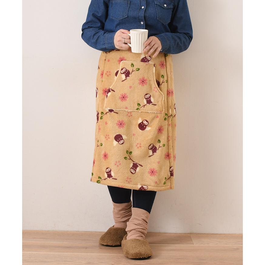 巻きスカート ロング 膝下 ひざ下 防寒 マイクロファイバー