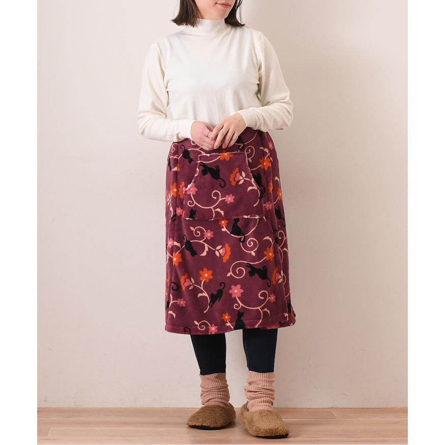 巻きスカート ロング 膝下 ひざ下 防寒 マイクロファイバー