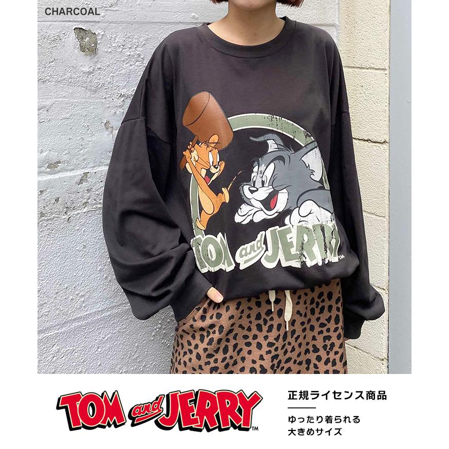 Tシャツ レディース 長袖 薄手 トムとジェリー キャラクター グッズ
