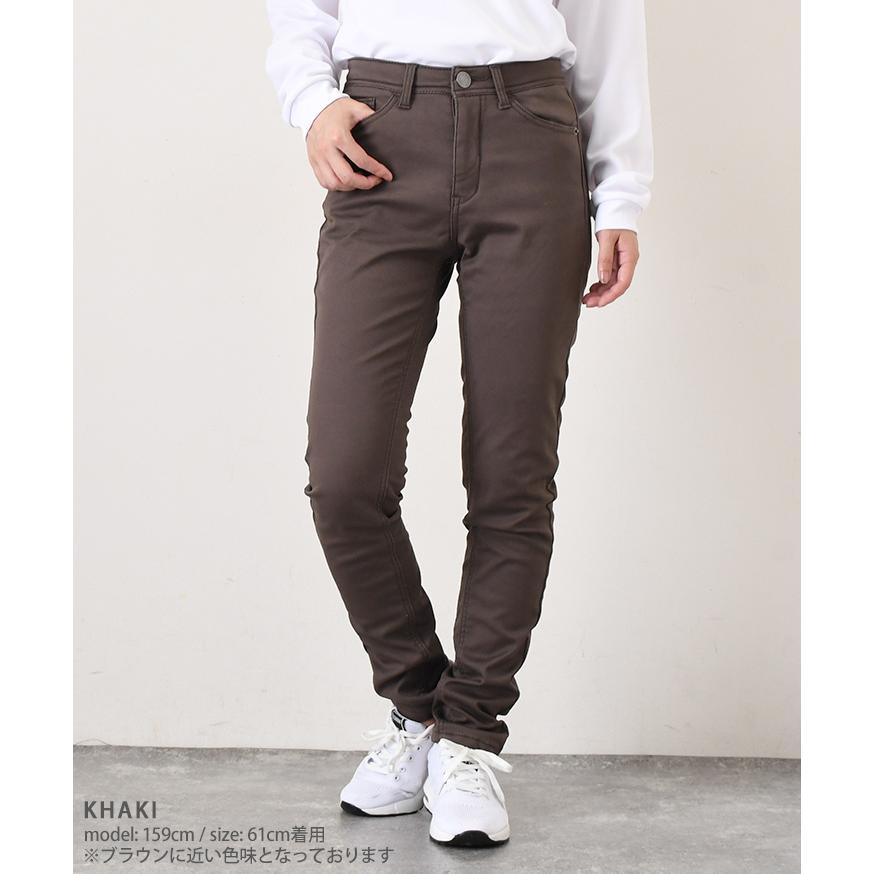 スキニーパンツ レディース 裏起毛 黒 仕事用 ストレッチ