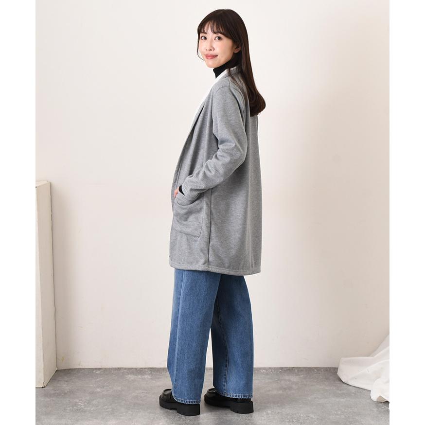 ドーサ カーディガン フリース 長袖 Vネック ストレッチ 2 グレー DANTON ダントン Vネックロングフリースカーディガン｜BORN FREE