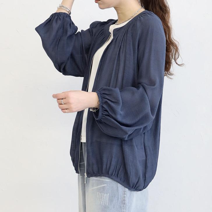 ブルゾン レディース 薄手 夏 秋 涼しい 長袖 シアー シースルー