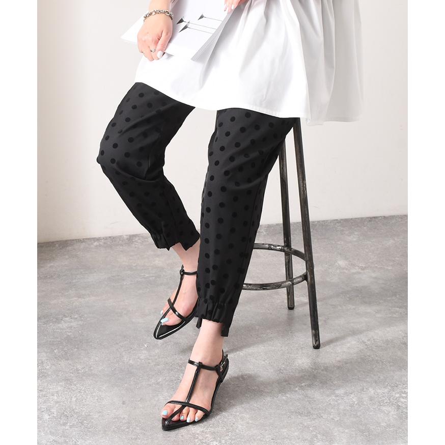 ジョガーパンツ レディース ドット柄 夏 オフィス スラックス 7