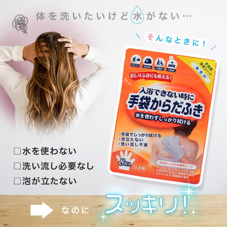 からだふき 体拭きシート 防災 入院 介護 無香料 手袋 おしりふき 長期