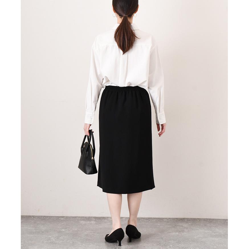 フォーマルスカート レディース 黒 ブラック ウエストゴム ボトムス