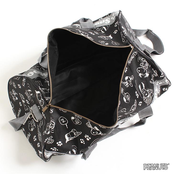 PEANUTS スヌーピー ボストンバッグ ブラック　かばん SNOOPY PEANUTS ピーナッツ スヌーピー ボストンバッグ