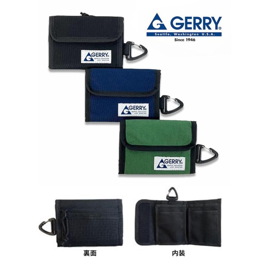 ベルクロ ウォレット 三つ折り財布 GERRY カラビナ付き コンパクト
