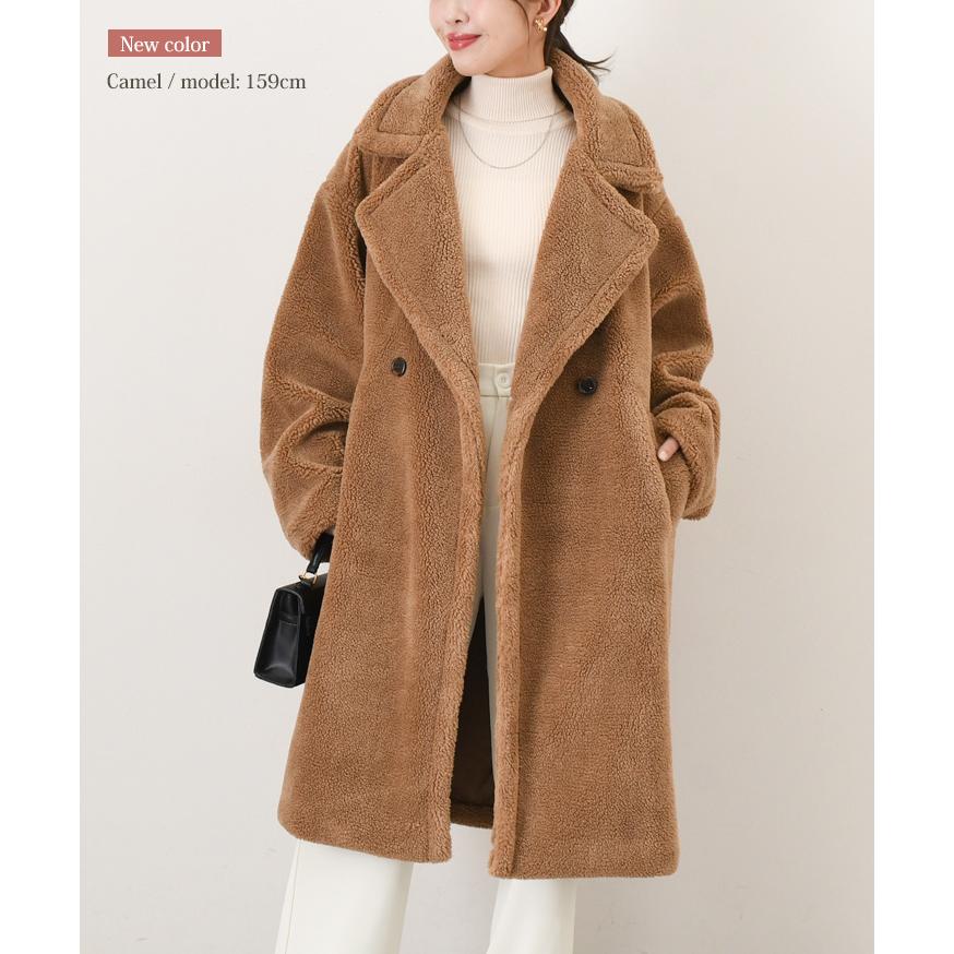 コート レディース 40代 50代 冬 秋 60代 ボア テディベア 暖かい