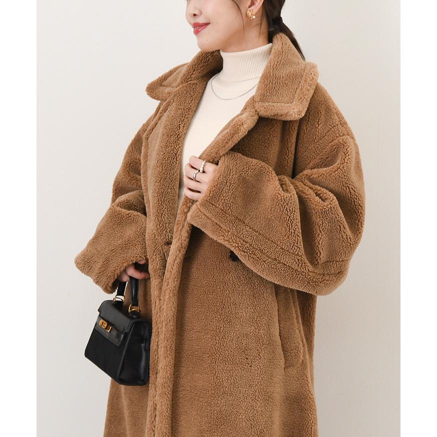 コート レディース 40代 50代 冬 秋 60代 ボア テディベア 暖かい