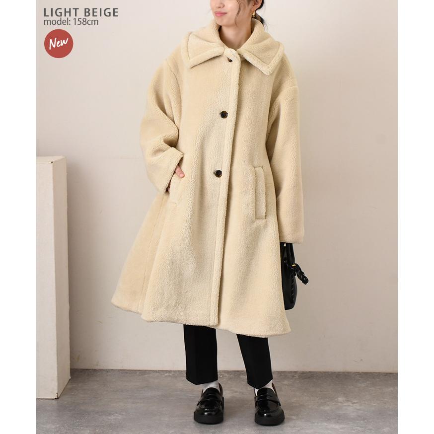 コート レディース ボア テディボア 秋 冬 ロング丈 アウター 暖かい