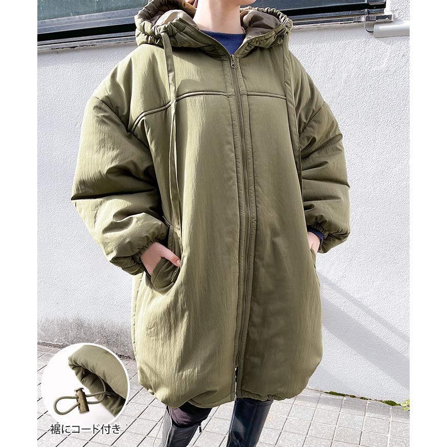 コート レディース 秋 冬 中わた 中綿 大きいサイズ ロング 撥水 厚手