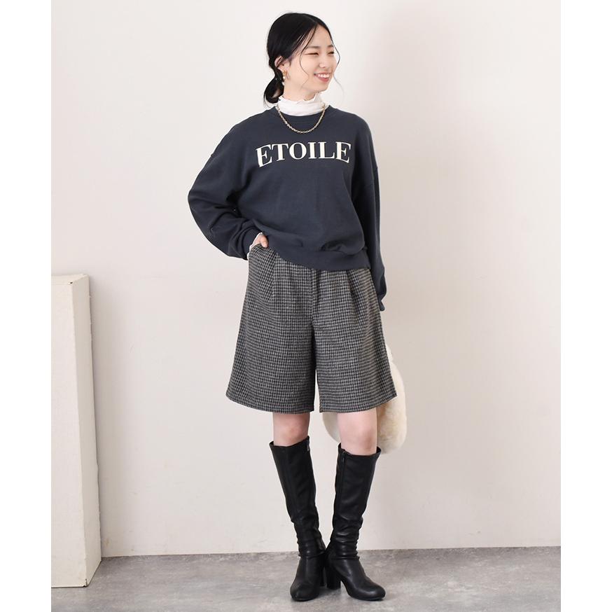 ハーフパンツ レディース ハイウエスト ツイード チェック ボトムス