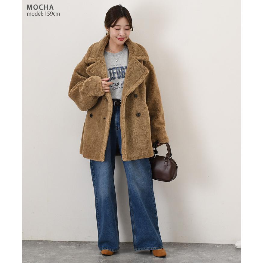 コート レディース 冬 ショート ボア テディベア 40代 50代 20代 30代