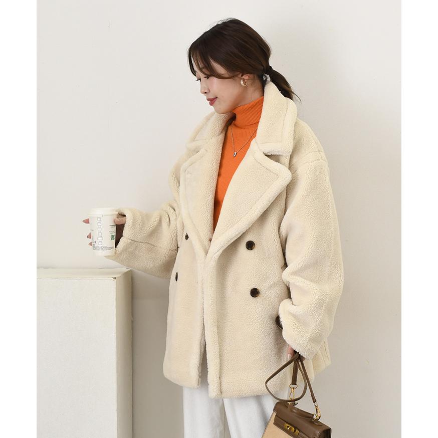 コート レディース 冬 ショート ボア テディベア 40代 50代 20代 30代