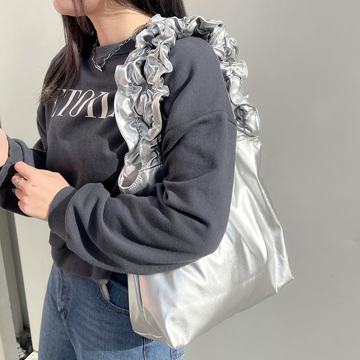 トートバッグ レディース a4 大きめ フェイクレザー 軽量 フリル