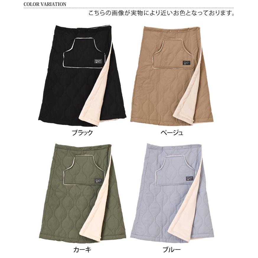 巻きスカート 防寒 レディース ラップスカート 撥水 裏ボア ひざ下丈