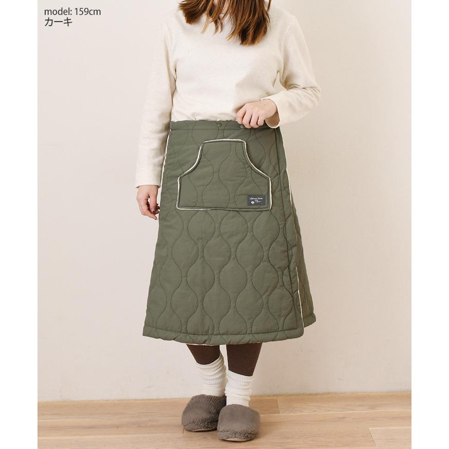 巻きスカート 防寒 レディース ラップスカート 撥水 裏ボア ひざ下丈