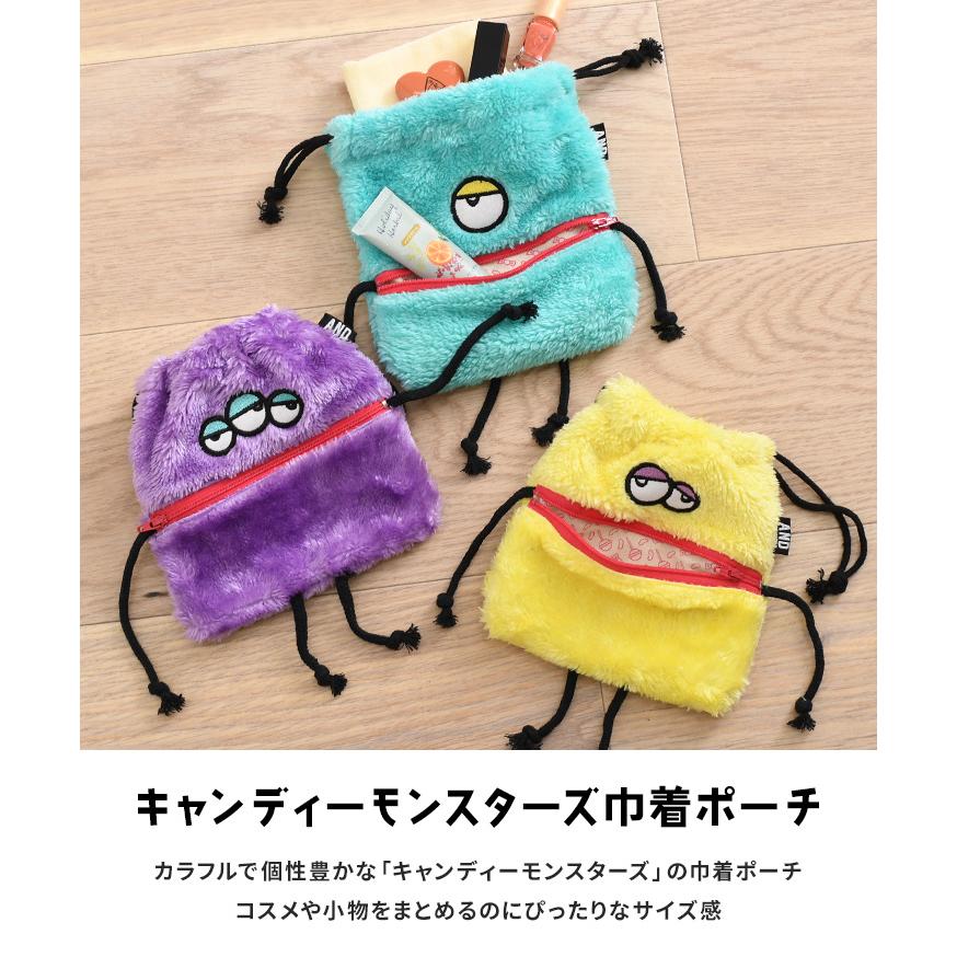 AND PACKABLE（アンドパッカブル） 巾着ポーチ キャラクター ポーチ