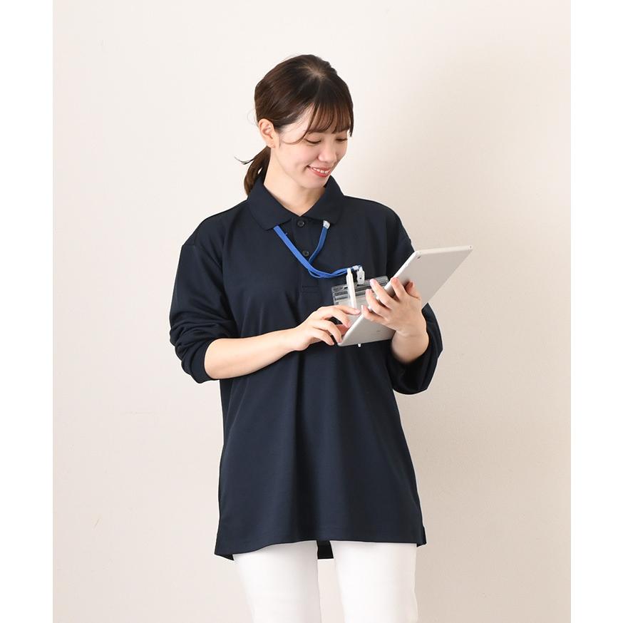 ポロシャツ メンズ レディース 長袖 ゴルフ ドライ ポケット 吸汗速乾