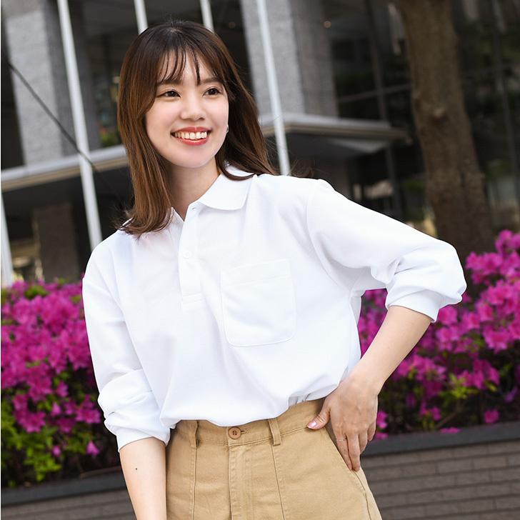 ポロシャツ メンズ レディース 長袖 ゴルフ ドライ ポケット 吸汗速乾