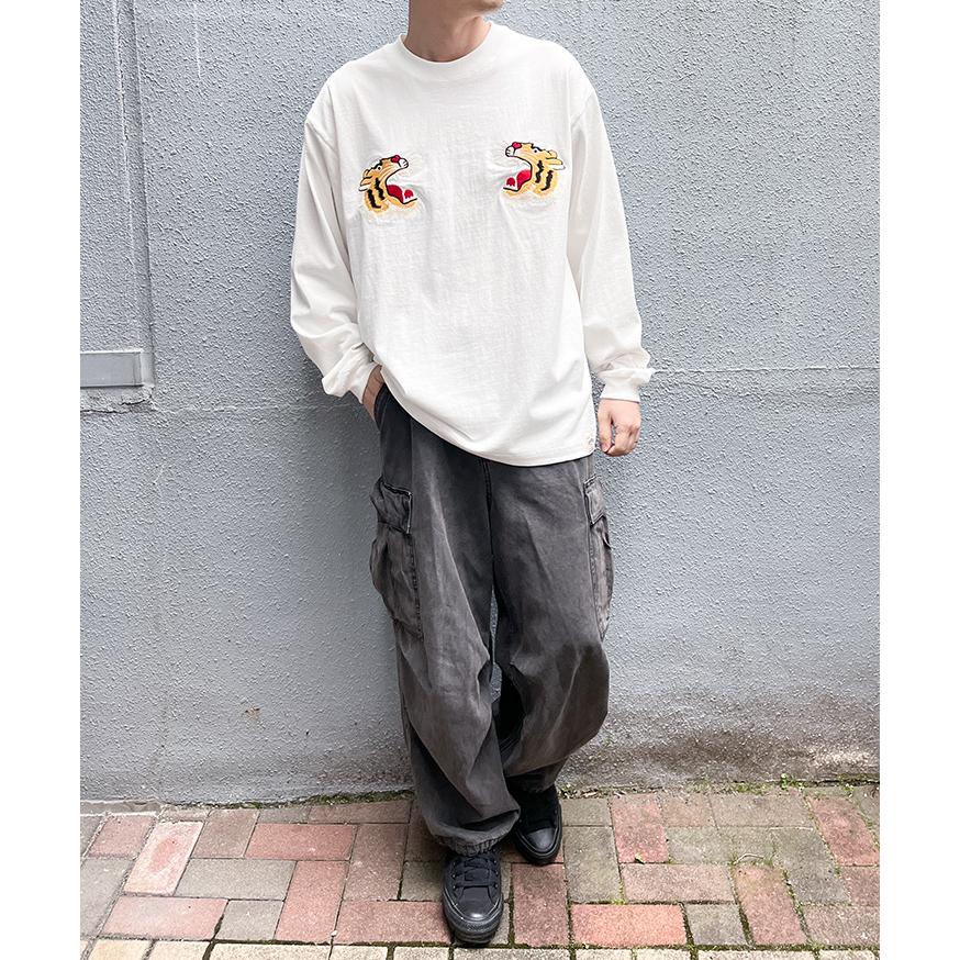 HOUSTON（ヒューストン） カットソー メンズ 長袖 トップス 刺繍 虎