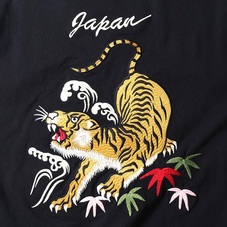 新作 カットソー メンズ 長袖 トップス HOUSTON ヒューストン 刺繍 虎 7.6オンス コットン100％ クルーネック ミリタリー 22276 HOUSTON（ヒューストン） カットソー メンズ 長袖 トップス 刺繍 虎