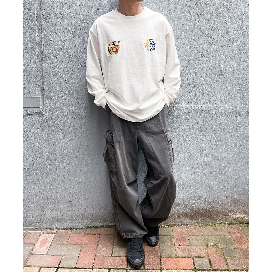 HOUSTON（ヒューストン） カットソー メンズ 長袖 トップス 刺繍 虎