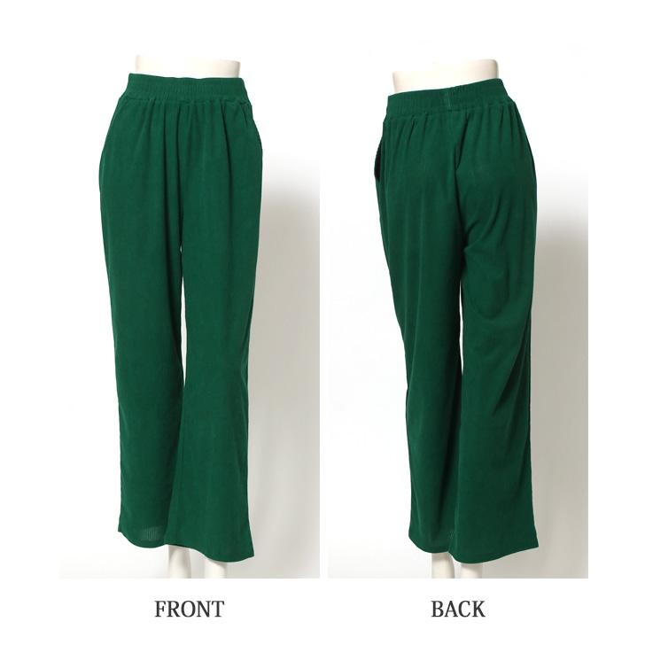 ワイドパンツ レディース コーデュロイ 秋 冬 伸びる やわらか