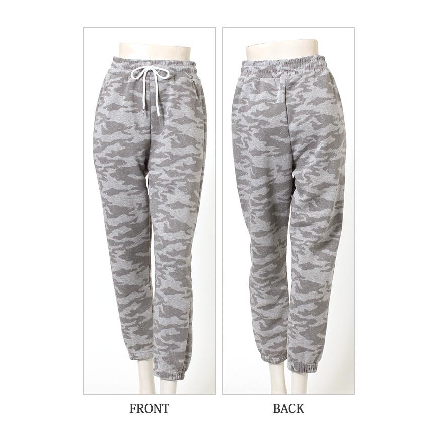 ジョガーパンツ レディース 冬 裏起毛 迷彩柄 スウェット カモフラ