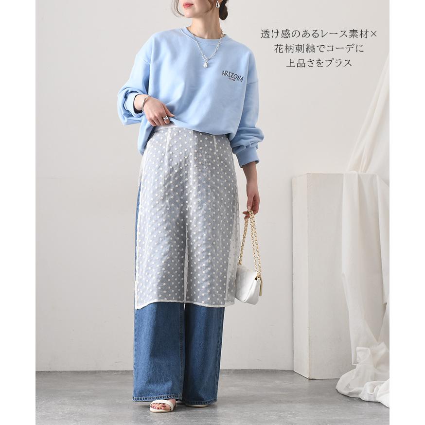 ラップスカート 巻き 重ね着 レイヤード レディース レース 膝丈 花柄