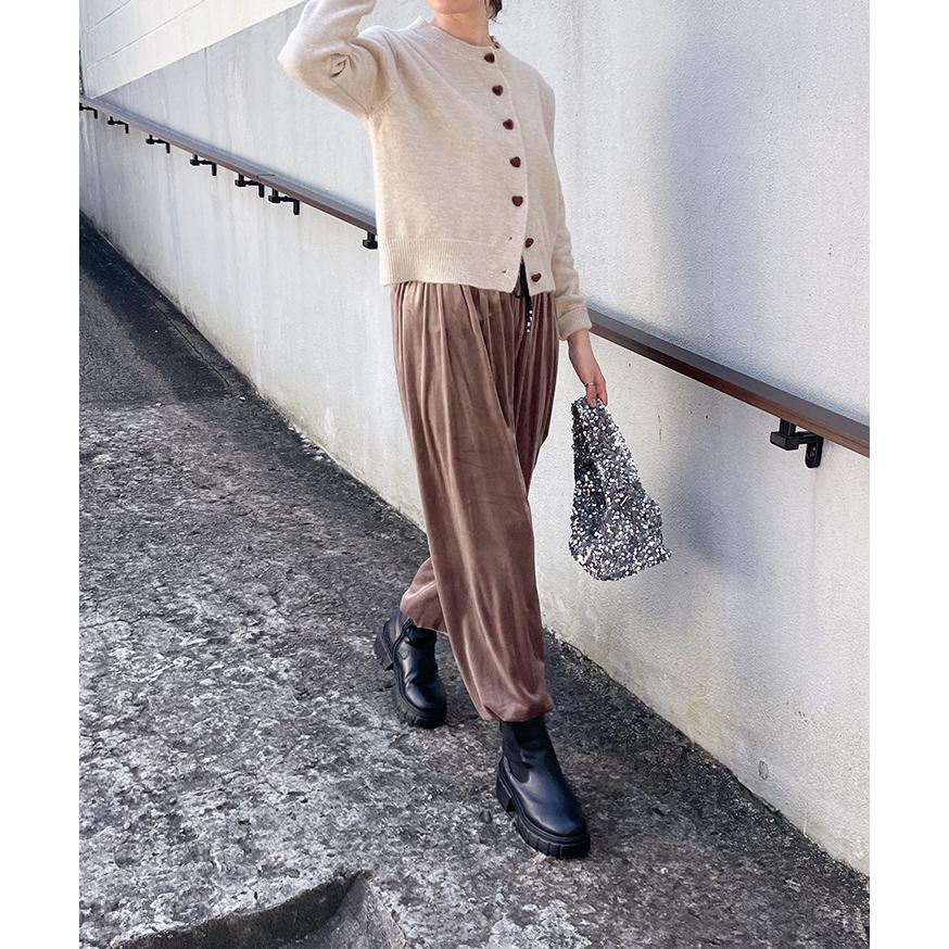 ジョガーパンツ レディース ボトムス 秋 冬 ベロア風 フリース風