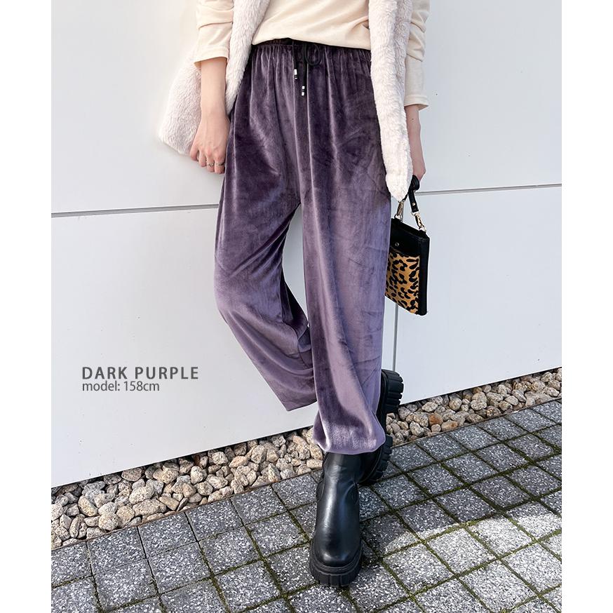 ジョガーパンツ レディース ボトムス 秋 冬 ベロア風 フリース風