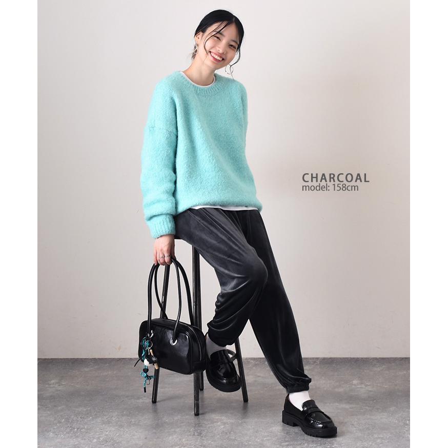 ジョガーパンツ レディース ボトムス 秋 冬 ベロア風 フリース風