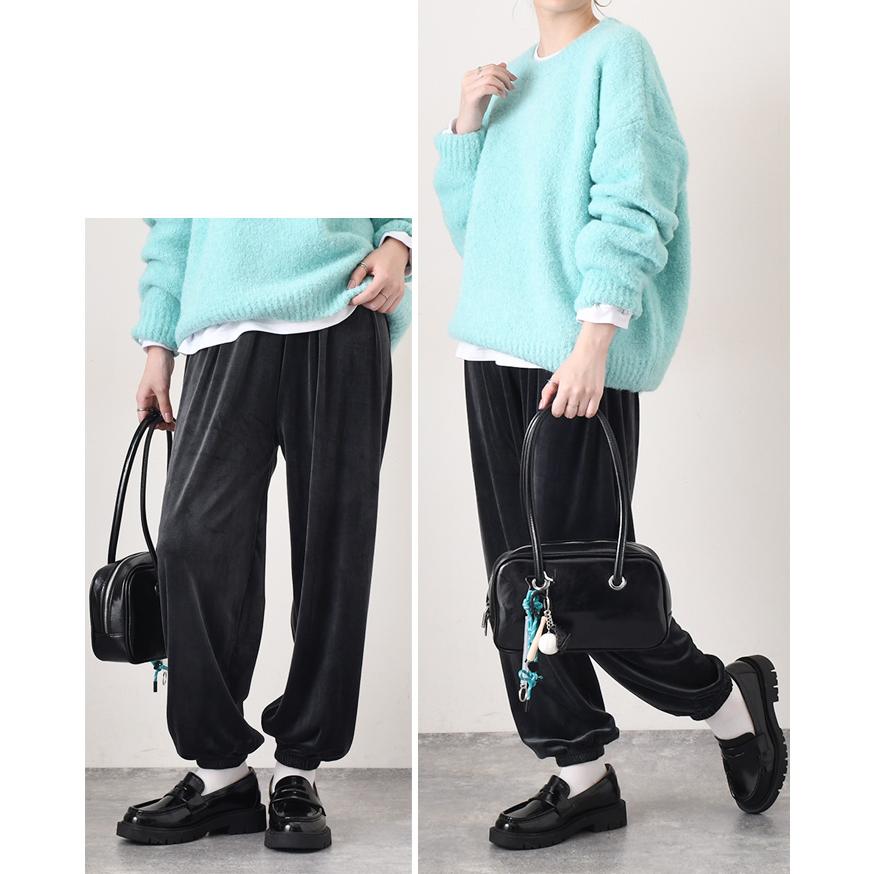 PGG ウエストゴム ボアフリース ジョガーパンツ SIZE：4■0902L② ジョガーパンツ レディース ボトムス 秋 冬 ベロア風 フリース風