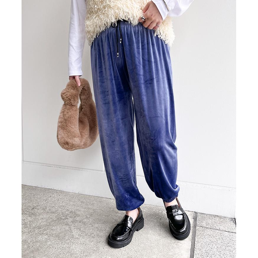 PGG ウエストゴム ボアフリース ジョガーパンツ SIZE：4■0902L② ジョガーパンツ レディース ボトムス 秋 冬 ベロア風 フリース風
