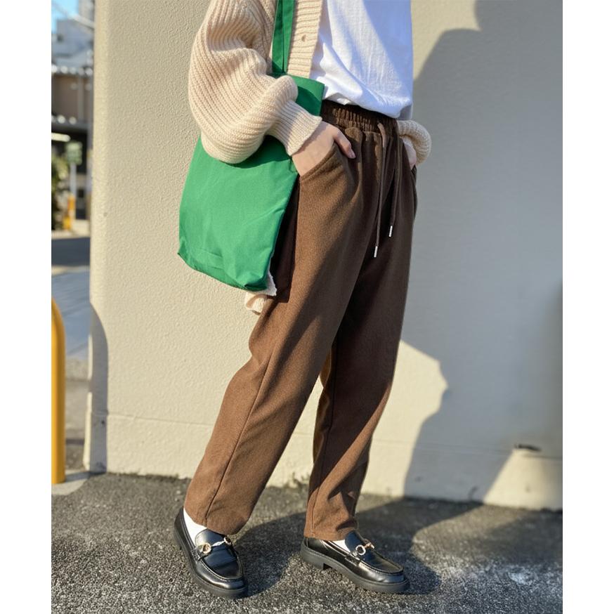 コーデュロイパンツ レディース 秋 冬 裏起毛 テーパード 防寒