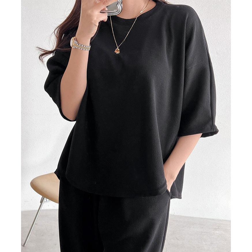 セットアップ レディース 春 夏 半袖 カットソー Tシャツ ワイドパンツ