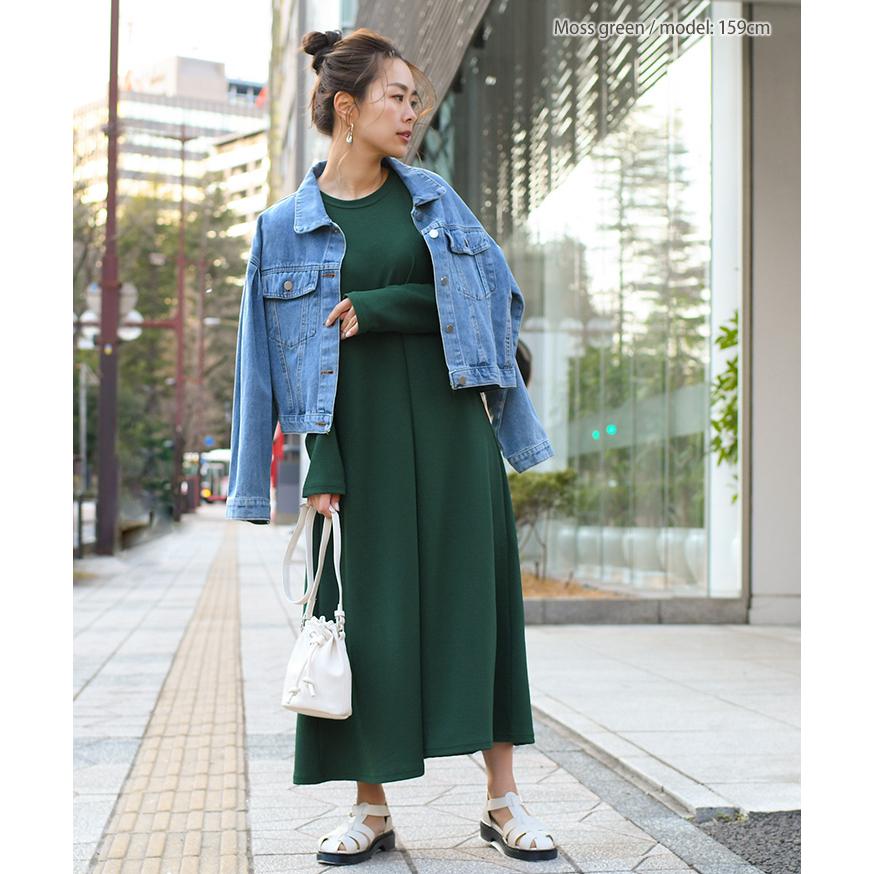 ワンピース レディース 長袖 ロング 韓国 上品 きれいめ 秋 ゆったり 