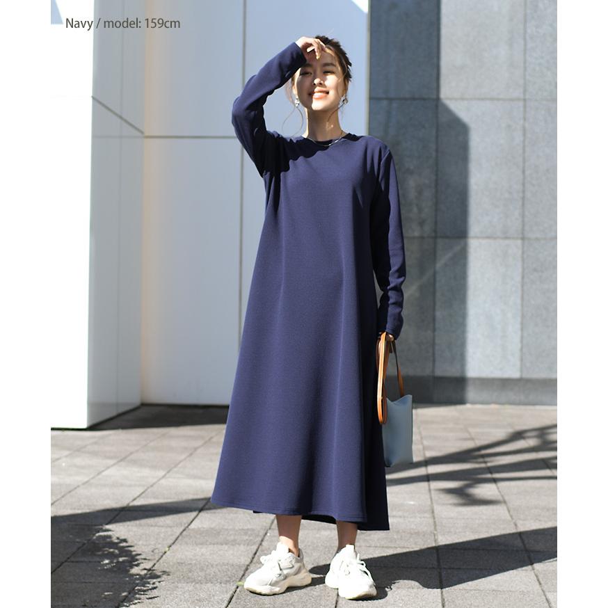 ワンピース レディース 長袖 ロング 韓国 上品 きれいめ 秋 ゆったり