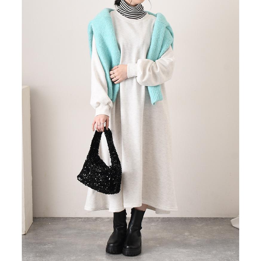 専用レリアン近年モデルグレー系長袖ワンピース9M 極美品 レリアン ニット ワンピース ロング グレー 近代モデル