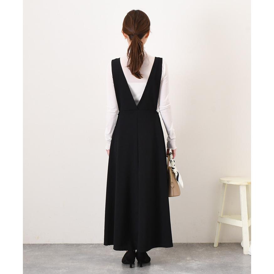 ジャンパースカート ロング 40代 50代 60代 フレア 春 夏 ワンピース