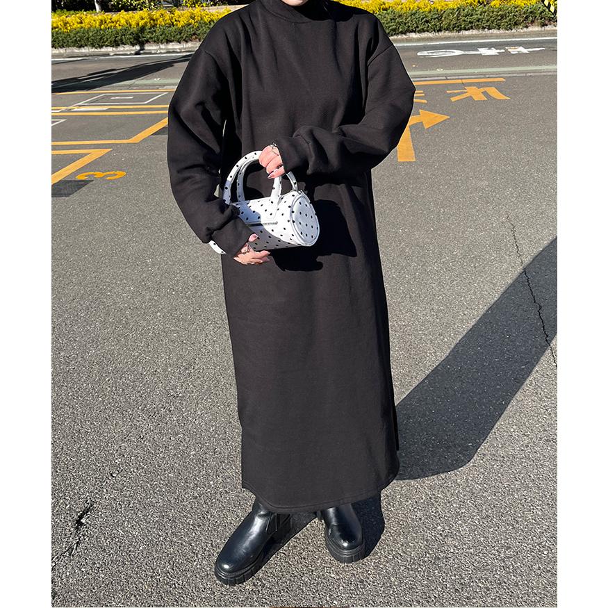 ワンピース レディース ロング 長袖 秋 冬 裏起毛 厚手 スウェット